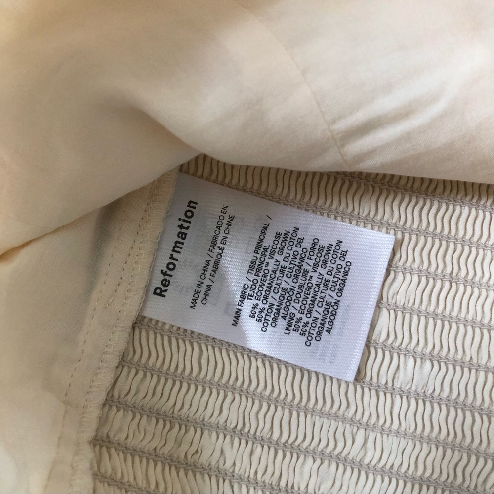 NWT Reformation Isadora Cotton Top - Cream - Picture 8 of 11
